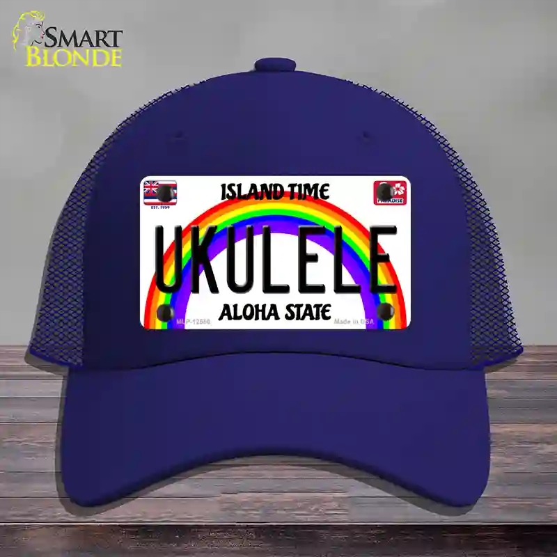 HAT18-MLP-12550 Ukulele Hawaii Novelty License Plate Hat, Mesh - Royal Blue