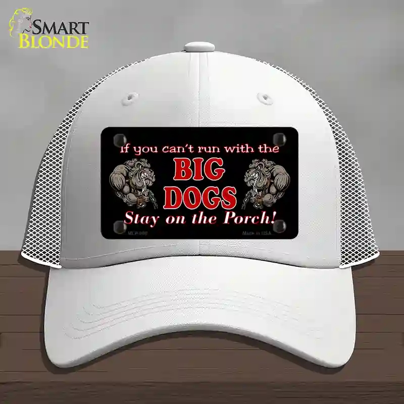 HAT19-MLP-006 Big Dogs Black Novelty License Plate Hat, Mesh - White