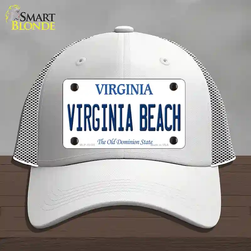 HAT19-MLP-10105 Virginia Beach Novelty License Plate Hat, Mesh - White