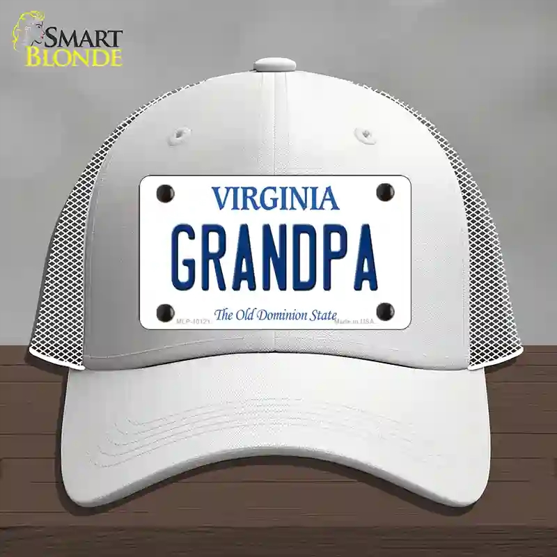 HAT19-MLP-10121 Grandpa Virginia Novelty License Plate Hat, Mesh - White