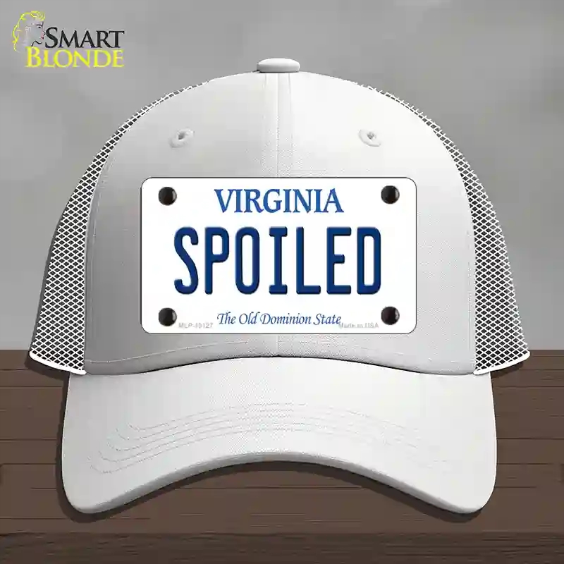 HAT19-MLP-10127 Spoiled Virginia Novelty License Plate Hat, Mesh - White