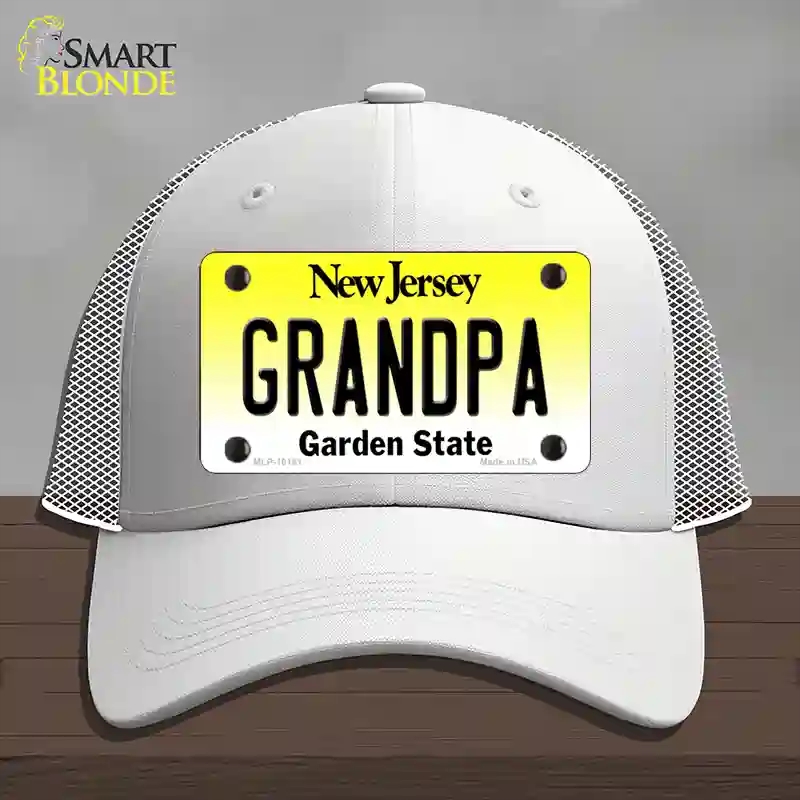 HAT19-MLP-10161 Grandpa   Jersey Novelty License Plate Hat, Mesh - White