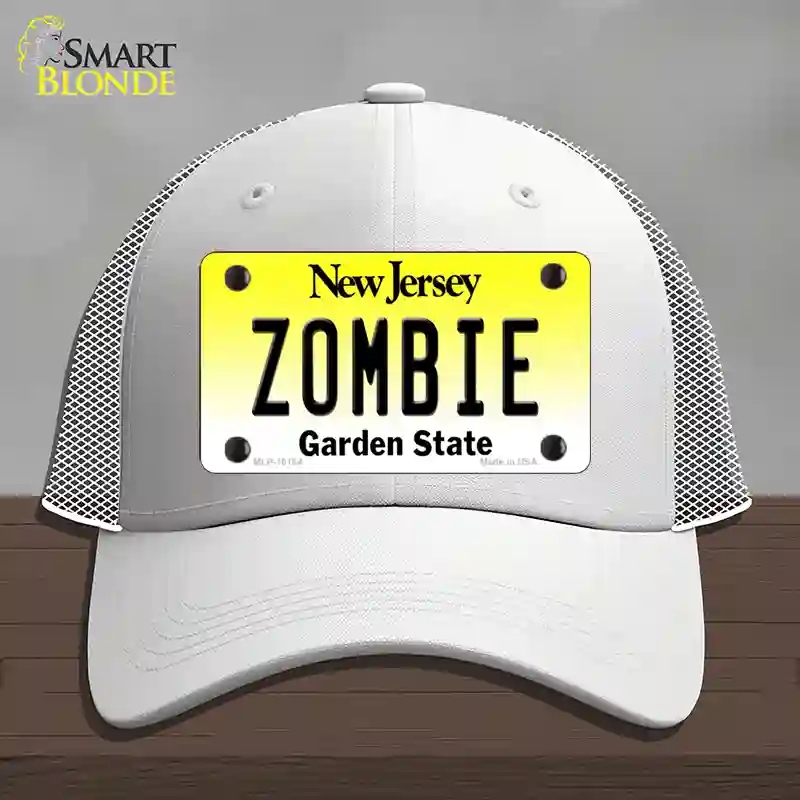 HAT19-MLP-10164 Zombie   Jersey Novelty License Plate Hat, Mesh - White