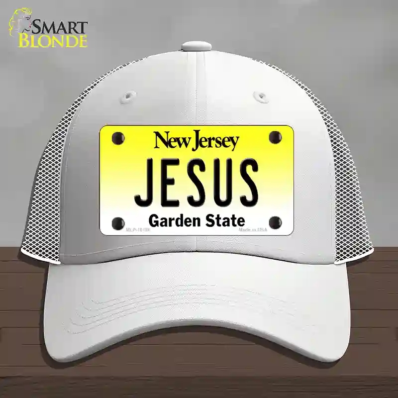 HAT19-MLP-10166 Jesus   Jersey Novelty License Plate Hat, Mesh - White