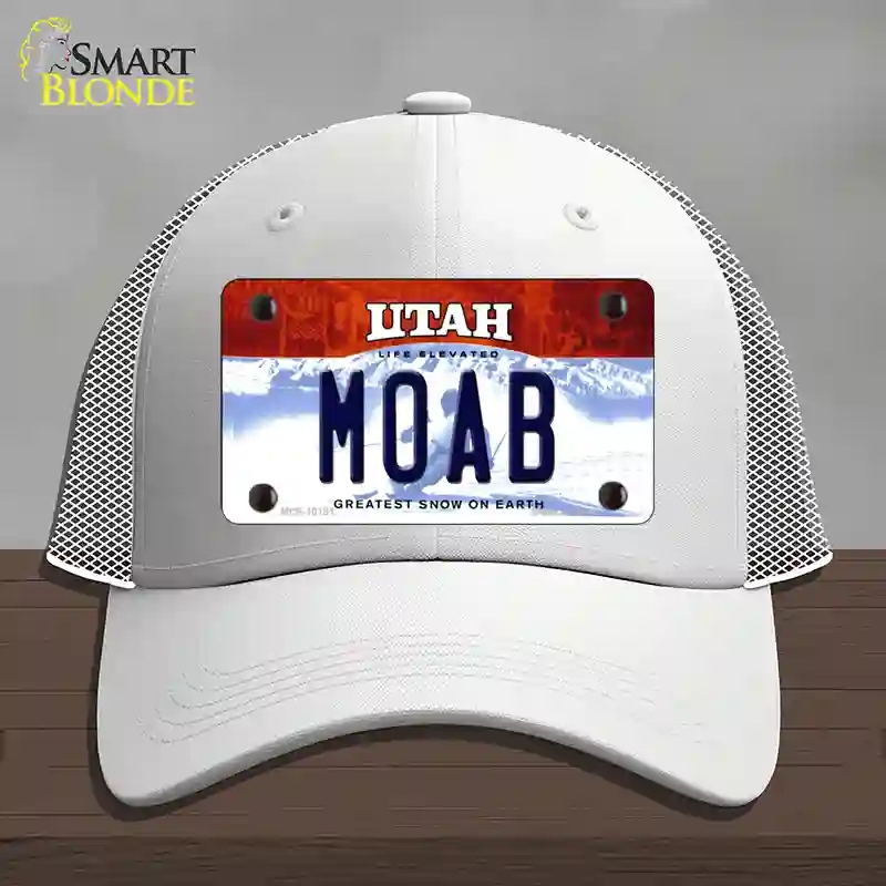 HAT19-MLP-10191 Moab Utah Novelty License Plate Hat, Mesh - White