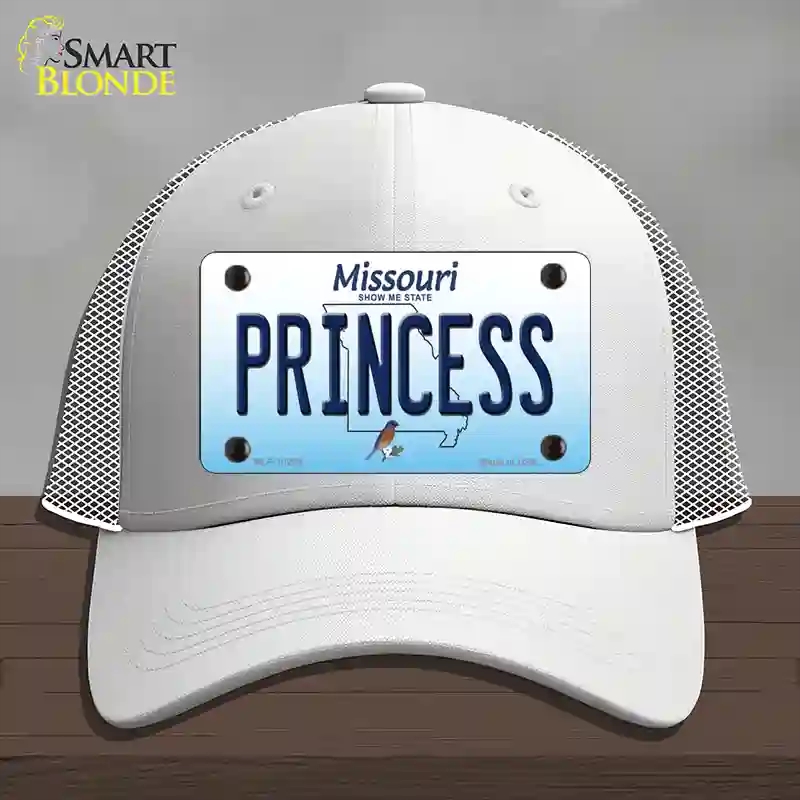 HAT19-MLP-10268 Princess Missouri Novelty License Plate Hat, Mesh - White