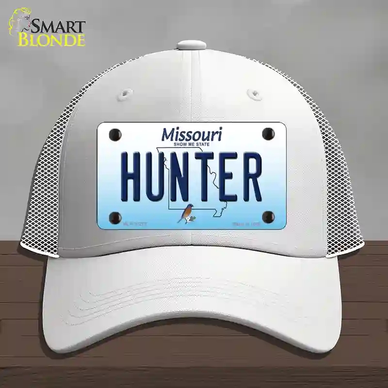HAT19-MLP-10272 Hunter Missouri Novelty License Plate Hat, Mesh - White