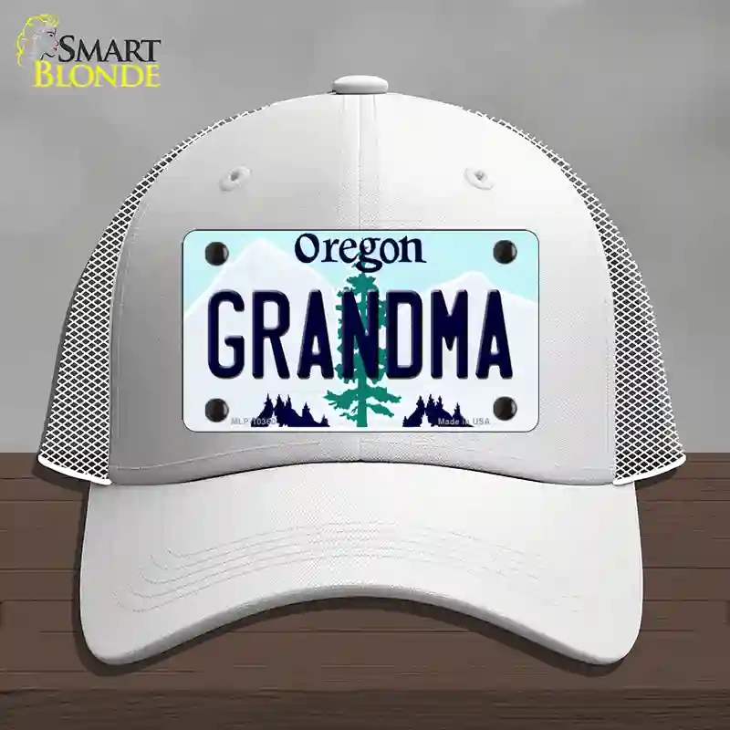 HAT19-MLP-10360 Grandma Oregon Novelty License Plate Hat, Mesh - White