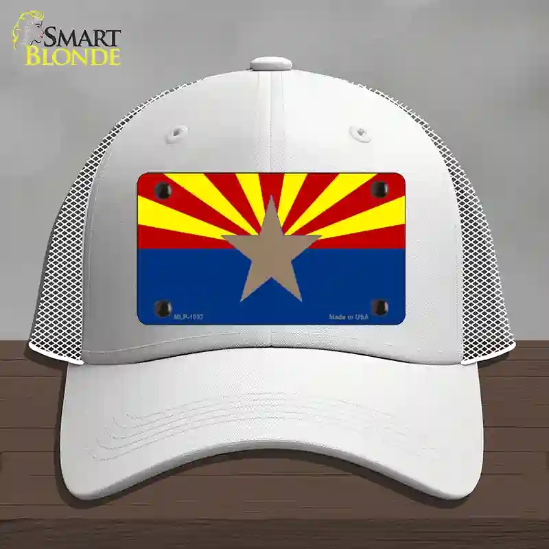 HAT19-MLP-1037 Arizona Big Star State Flag Novelty License Plate Hat, Mesh - White