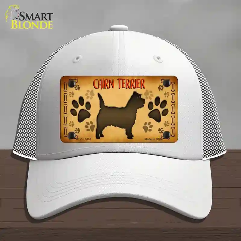 HAT19-MLP-10435 Cairn Terrier Novelty License Plate Hat, Mesh - White