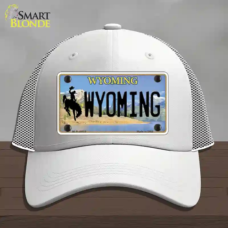 HAT19-MLP-10512 Wyoming Tag Novelty License Plate Hat, Mesh - White