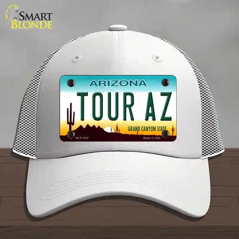 HAT19-MLP-1057 Tour Az Novelty License Plate Hat, Mesh - White