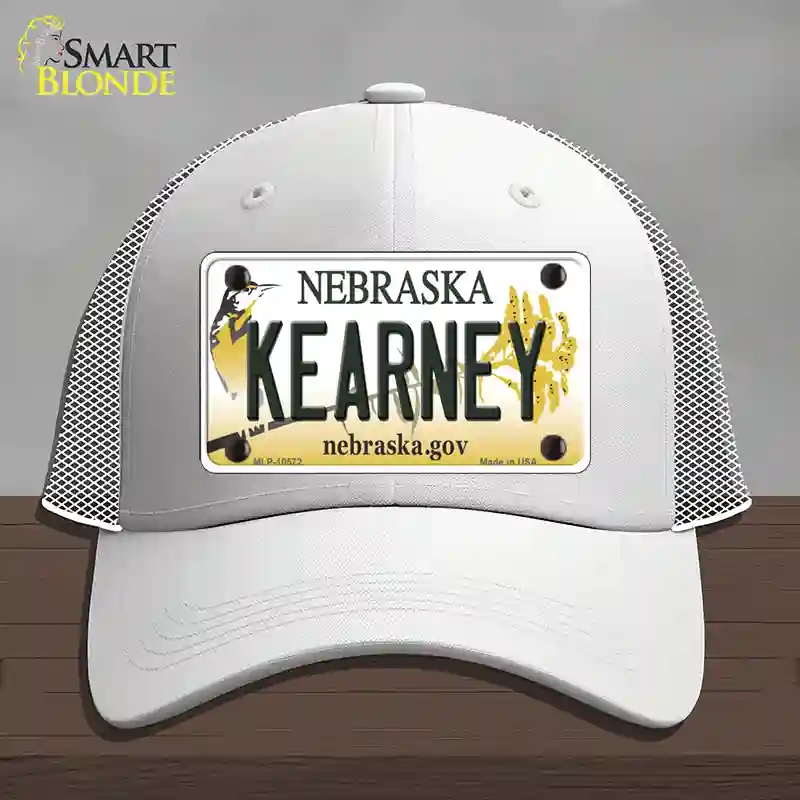 HAT19-MLP-10572 Kearney Nebraska Novelty License Plate Hat, Mesh - White