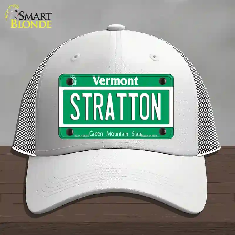 HAT19-MLP-10664 Stratton Vermont Novelty License Plate Hat, Mesh - White