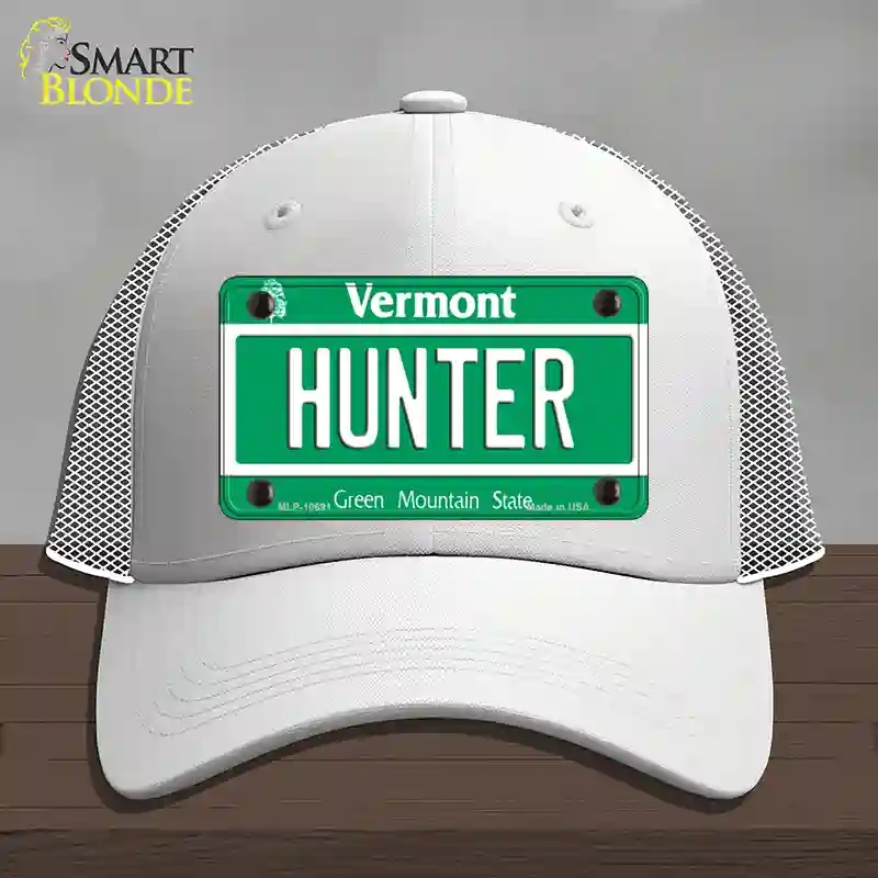 HAT19-MLP-10691 Hunter Vermont Novelty License Plate Hat, Mesh - White