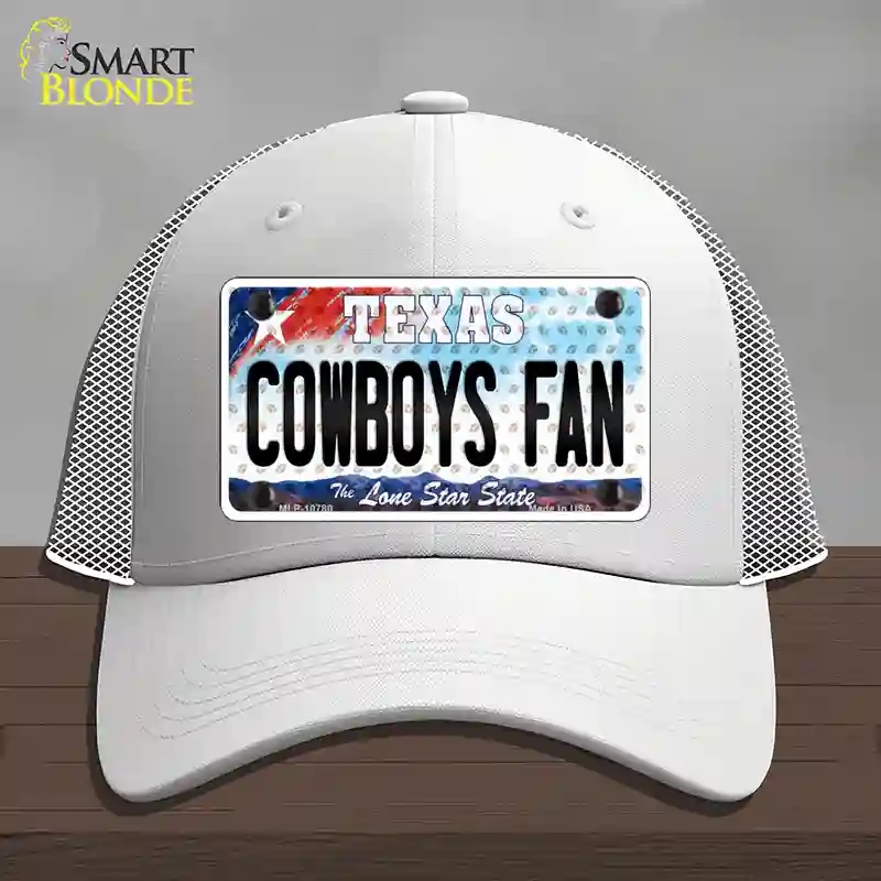 HAT19-MLP-10780 Cowboys Fan Texas Novelty License Plate Hat, Mesh - White
