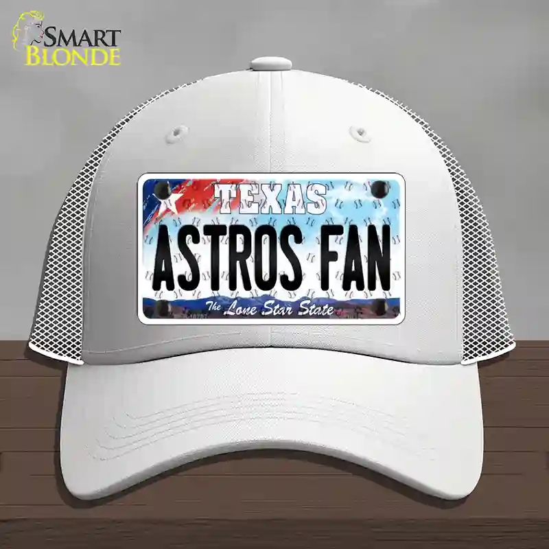 HAT19-MLP-10797 Astros Fan Texas Novelty License Plate Hat, Mesh - White