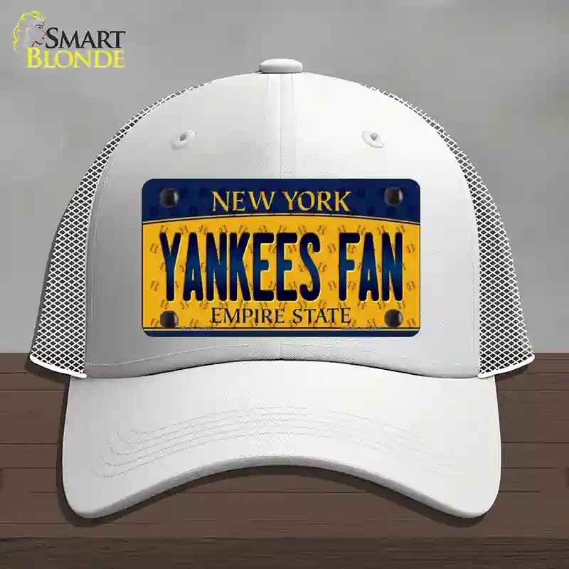 HAT19-MLP-10803 Yankees Fan   York Novelty License Plate Hat, Mesh - White