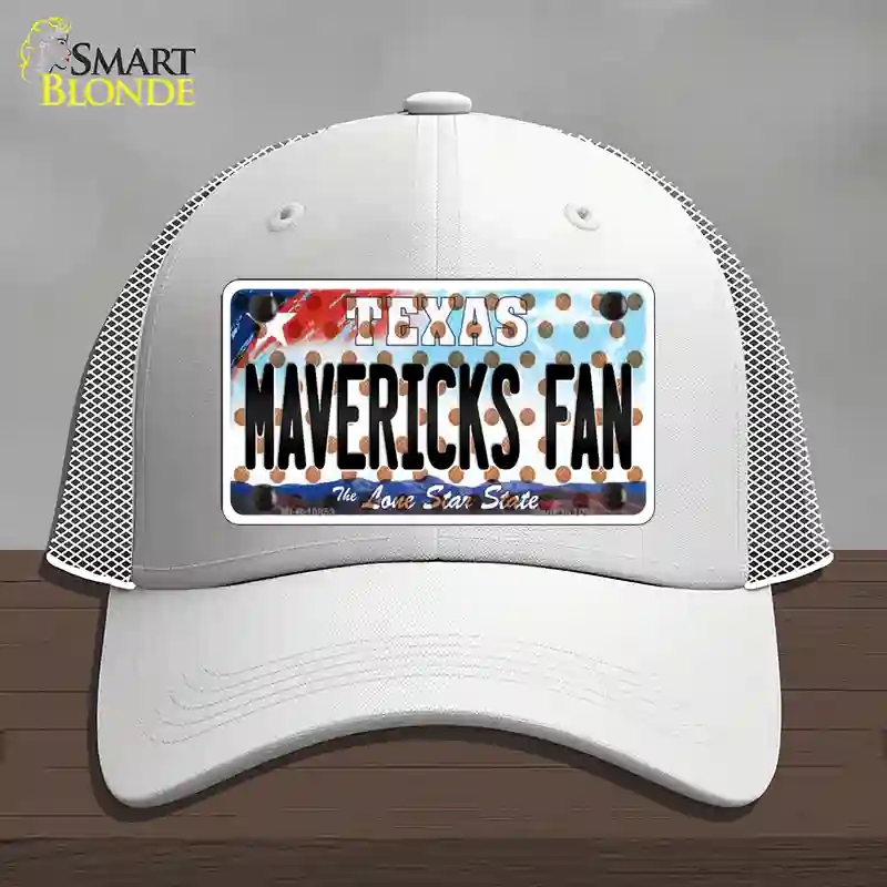 HAT19-MLP-10853 Mavericks Fan Texas Novelty License Plate Hat, Mesh - White