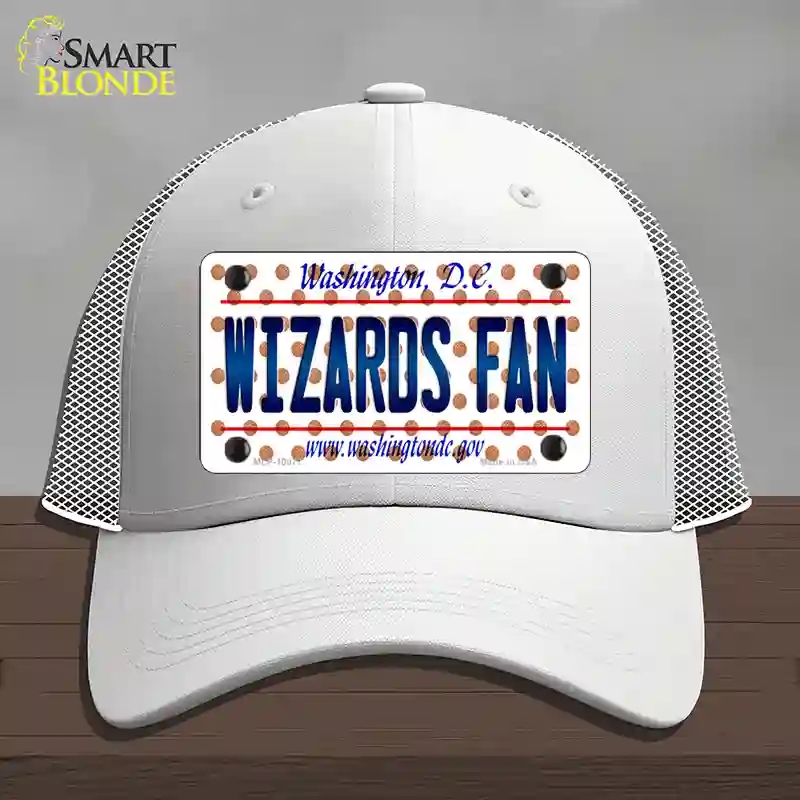 HAT19-MLP-10877 Wizards Fan Washington DC Novelty License Plate Hat, Mesh - White