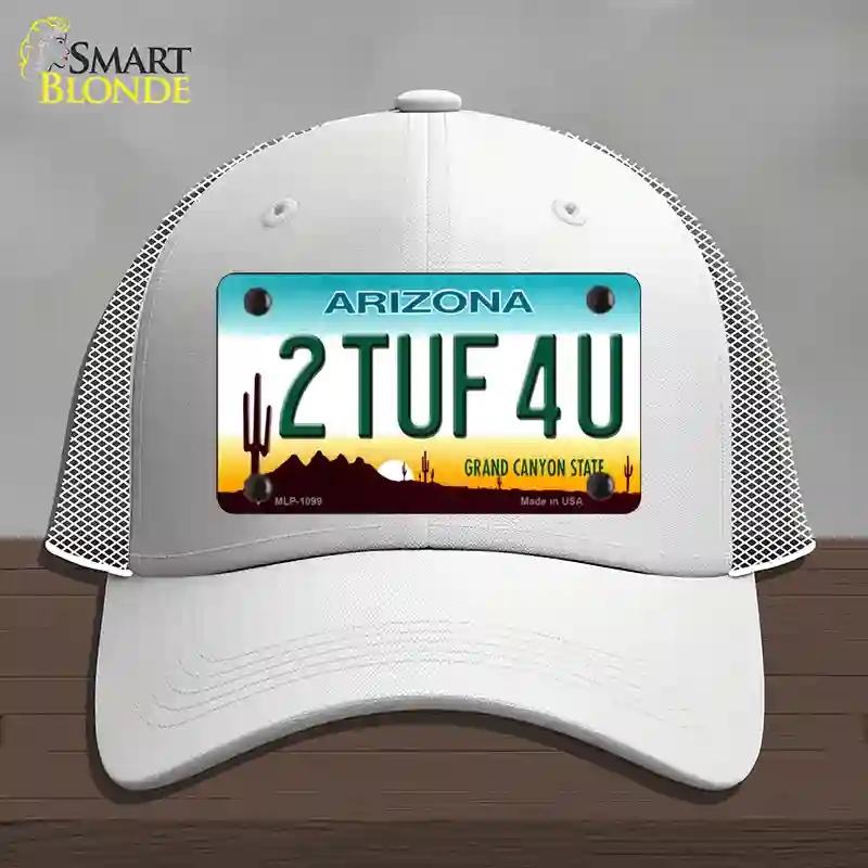 HAT19-MLP-1099 2 Tuf 4 U Arizona Novelty License Plate Hat, Mesh - White