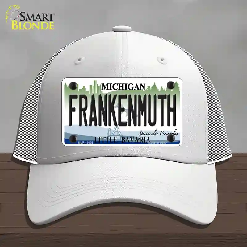 HAT19-MLP-11029 Frankenmuth Michigan Novelty License Plate Hat, Mesh - White
