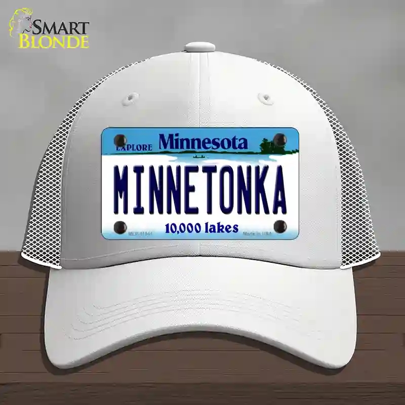 HAT19-MLP-11041 Minnetonka Minnesota State Novelty License Plate Hat, Mesh - White