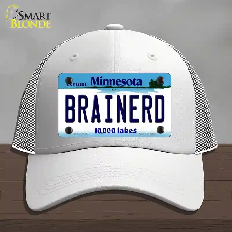 HAT19-MLP-11045 Brainerd Minnesota State Novelty License Plate Hat, Mesh - White