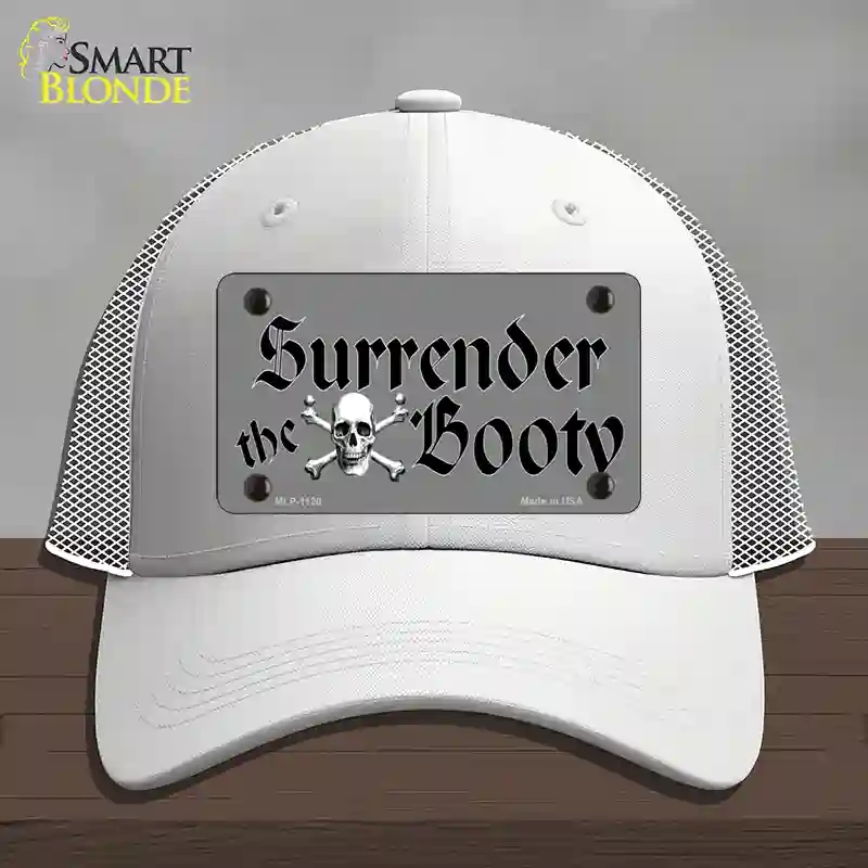 HAT19-MLP-1120 Surrender the Booty Novelty License Plate Hat, Mesh - White