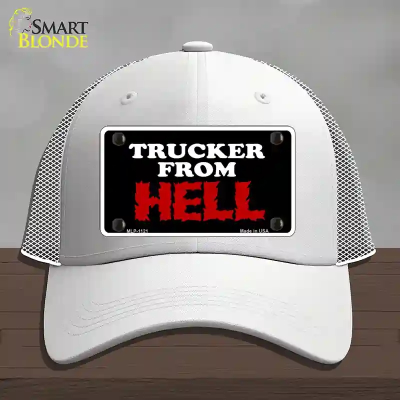 HAT19-MLP-1121 Mesh From Hell Novelty License Plate Hat, Mesh - White