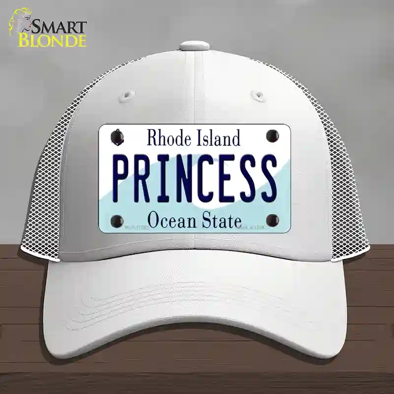 HAT19-MLP-11212 Princess Rhode Island State Novelty License Plate Hat, Mesh - White