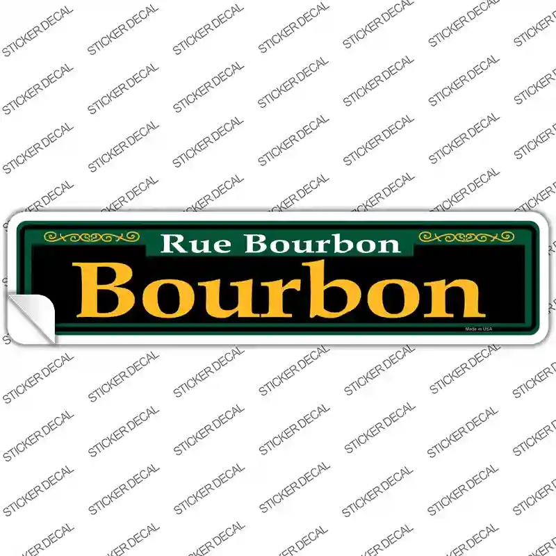 K-1199s-S Bourbon Green Novelty Narrow Sticker Decal, Small