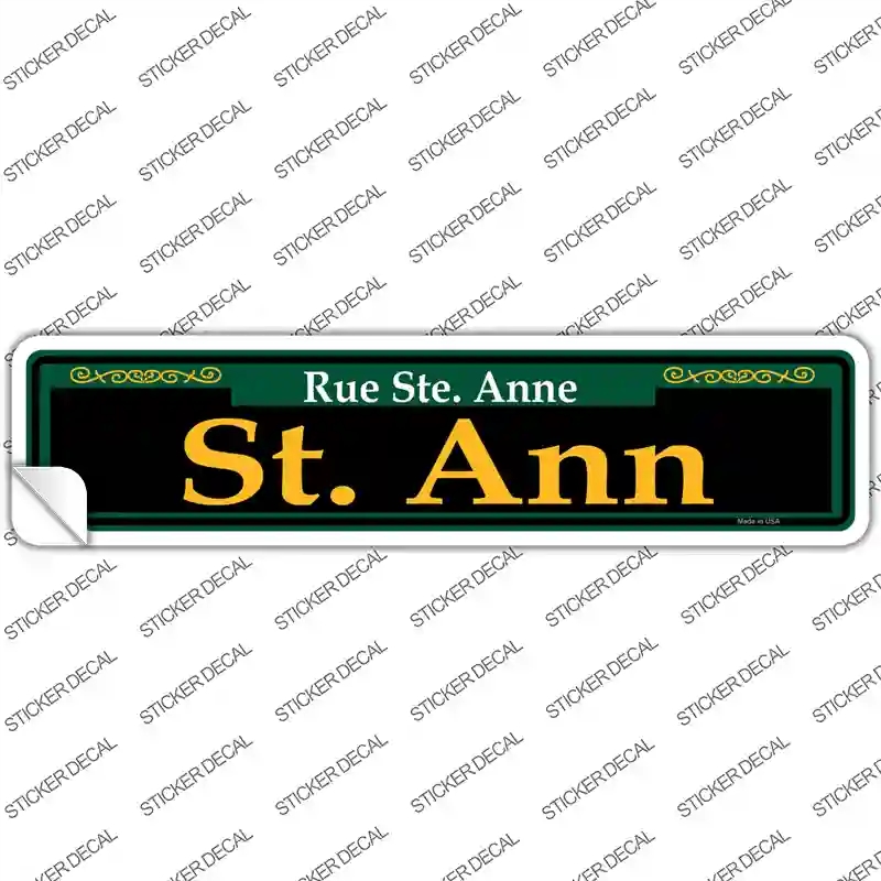 K-1210s-S St. Ann Green Novelty Narrow Sticker Decal, Small