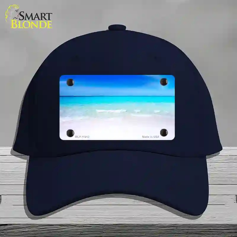 HAT20-MLP-11912 Beach Scene Novelty License Plate Hat, Cotton - Navy