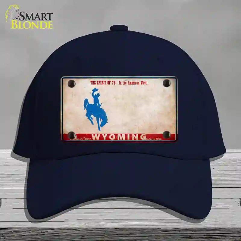 HAT20-MLP-11932 Wyoming Rusty Novelty License Plate Hat, Cotton - Navy