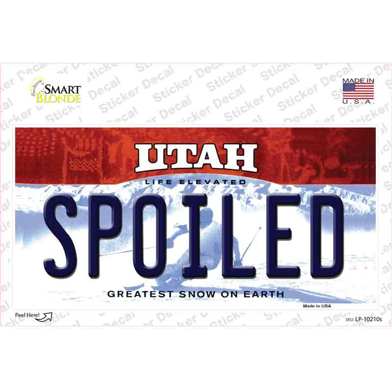 LP-10210s-M Spoiled Utah Novelty Sticker Decal, Medium