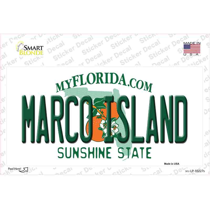 LP-10227s-M Marco Island Florida Novelty Sticker Decal, Medium