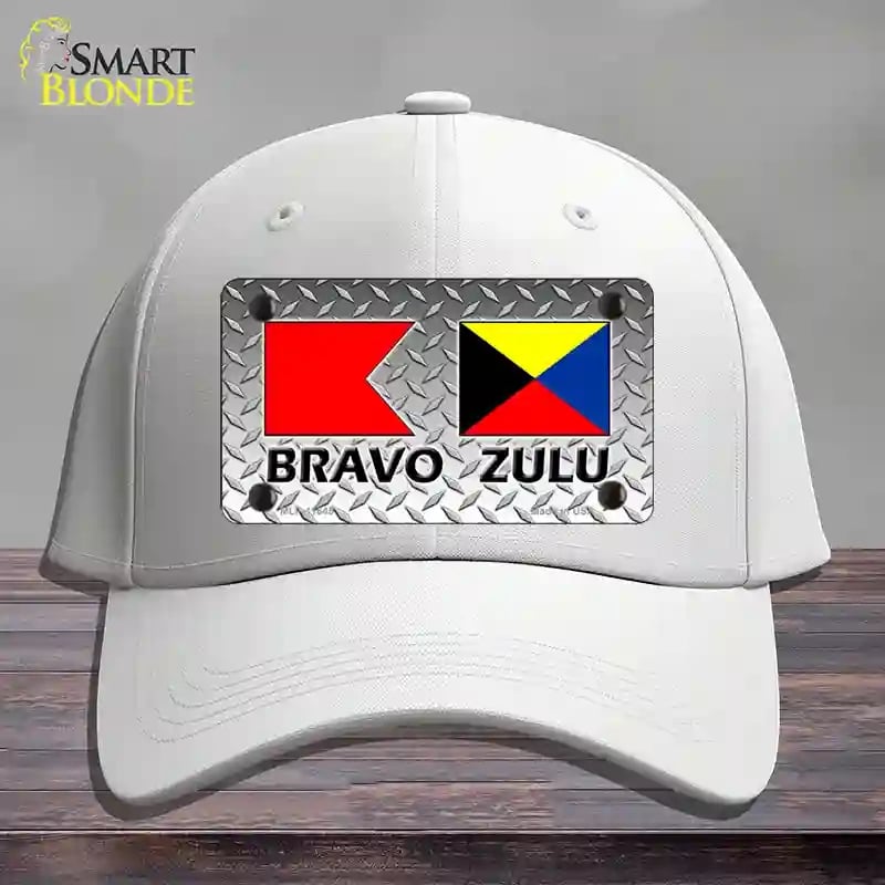 HAT21-MLP-11645 Bravo Zulu Novelty License Plate Hat, Cotton - White