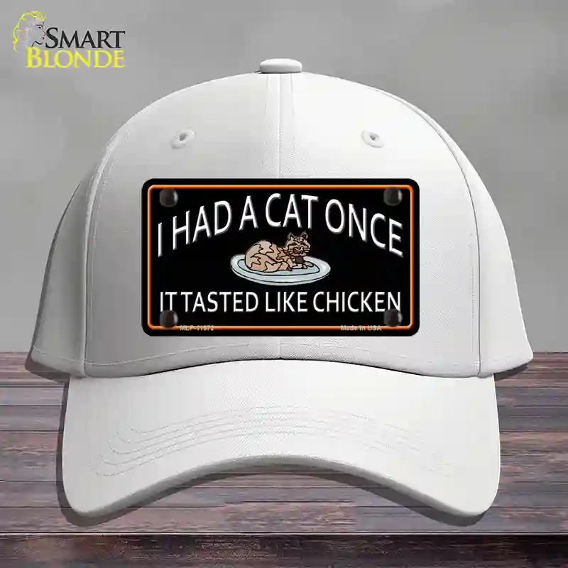 HAT21-MLP-11672 I Had a Cat Once Novelty License Plate Hat, Cotton - White