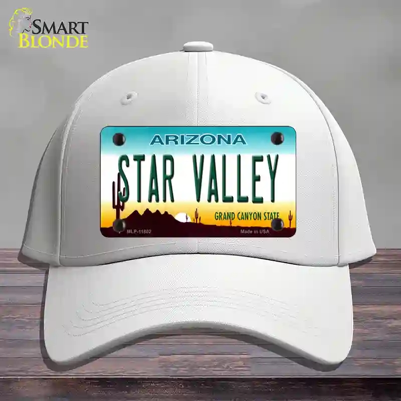 HAT21-MLP-11802 Star Valley Arizona Novelty License Plate Hat, Cotton - White
