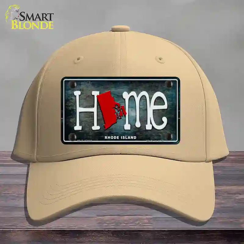 HAT22-MLP-12030 Rhode Island Home State Outline Novelty License Plate Hat, Cotton - Khaki