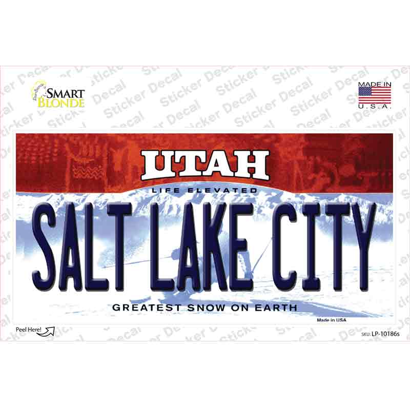 LP-10186s-M Salt Lake City Utah Novelty Sticker Decal, Medium