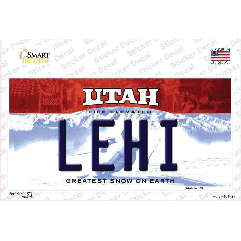 LP-10192s-M Lehi Utah Novelty Sticker Decal, Medium