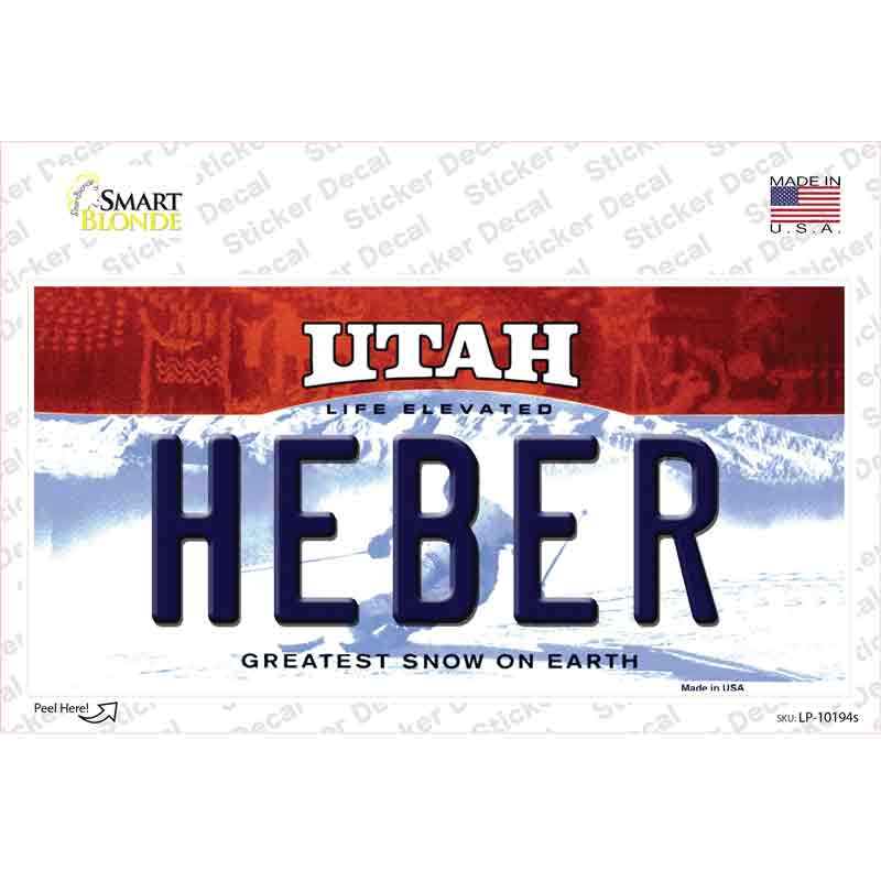 LP-10194s-M Heber Utah Novelty Sticker Decal, Medium