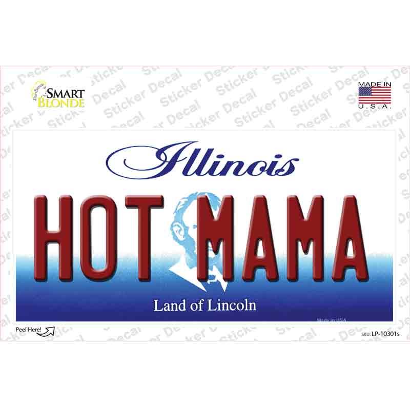 LP-10301s-M Hot Mama Illinois Novelty Sticker Decal, Medium