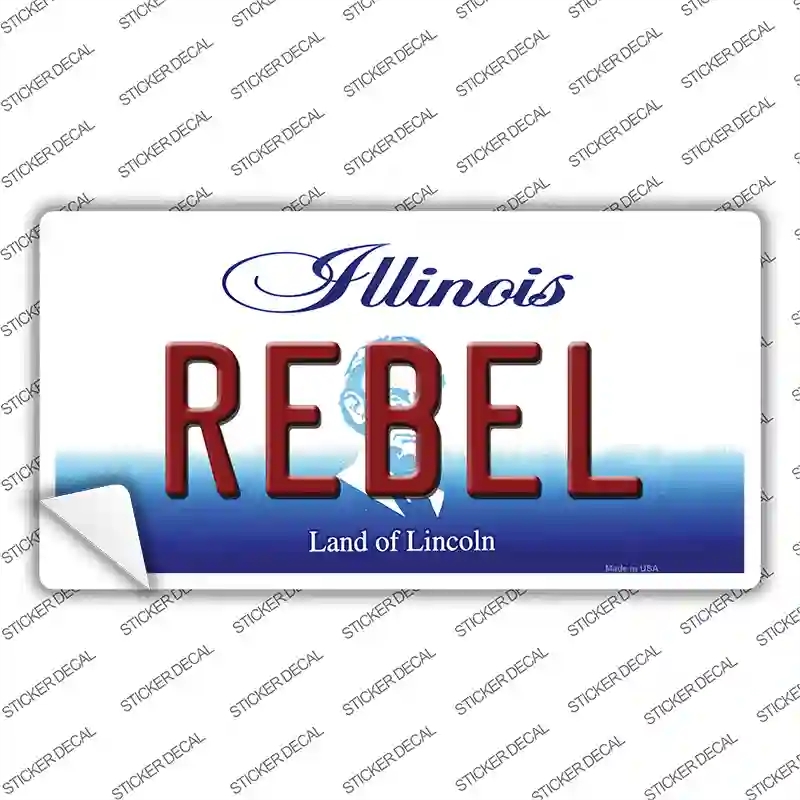 LP-10320s-XL Rebel Illinois Novelty Sticker Decal, Extra Large