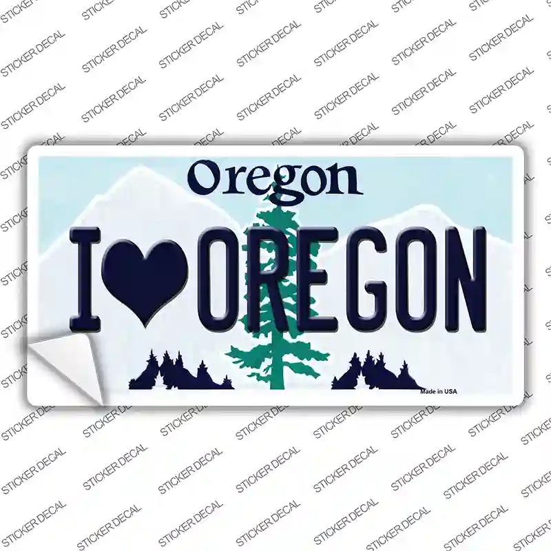 LP-10339s-L I Love Oregon Novelty Sticker Decal, Large