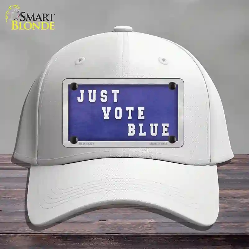 HAT21-MLP-12271 Just Vote Blue Novelty License Plate Hat, Cotton - White