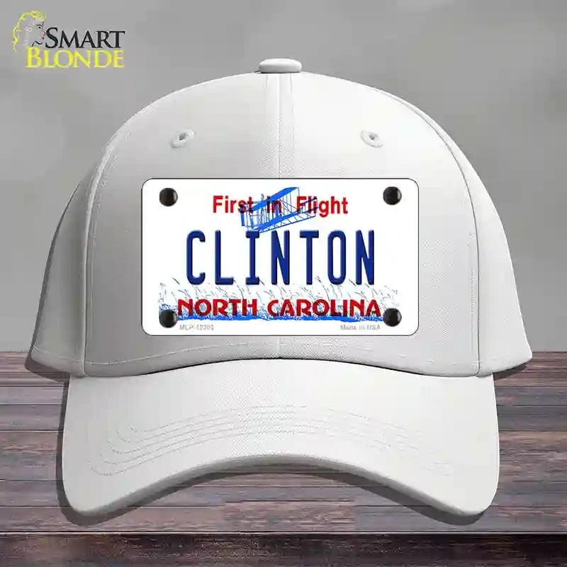 HAT21-MLP-12302 North Carolina Clinton Novelty License Plate Hat, Cotton - White