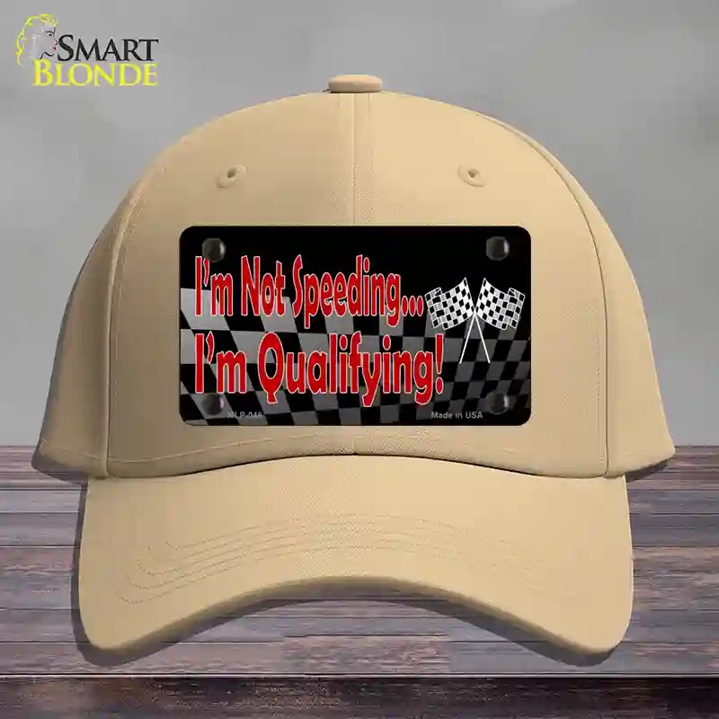 HAT22-MLP-048 Im Qualifying Novelty License Plate Hat, Cotton - Khaki